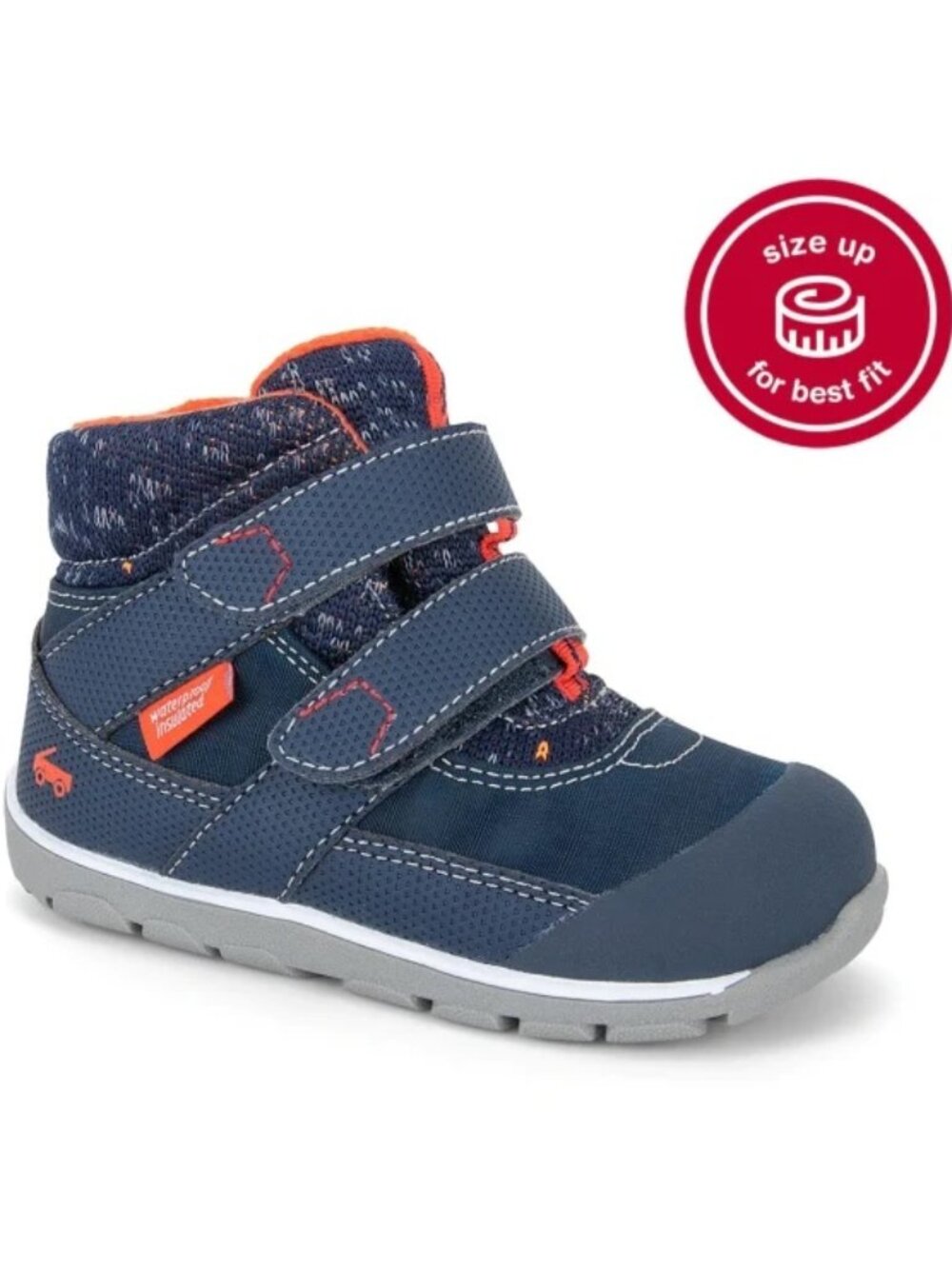 See Kai Run Navy/Red Atlas Waterproof Insulated Boots- Size 6T NWOT